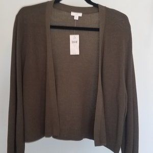 Cropped Open-Front Cardigan